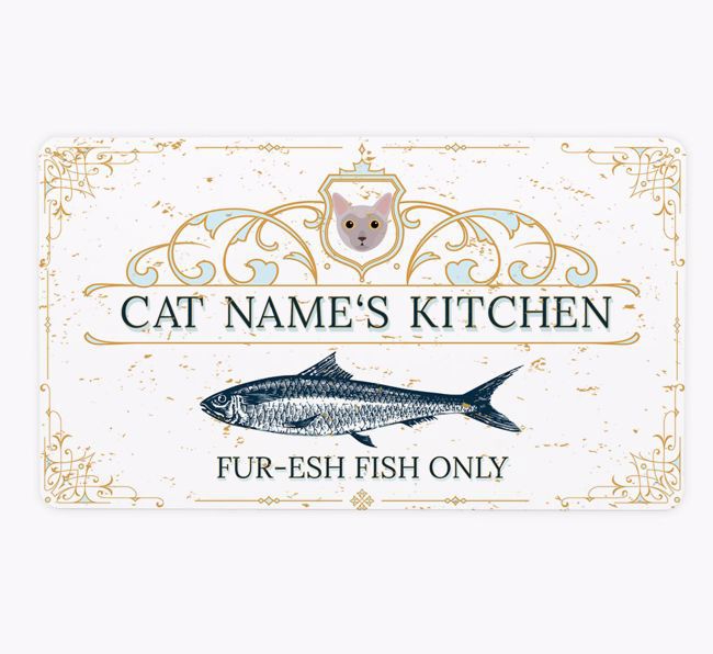 Fur-esh Fish Only: Personalised {breedCommonName} Metal Sign